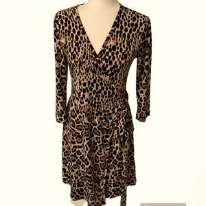 BANANA REPUBLIC Leopard Print Wrap Around Robe Size S